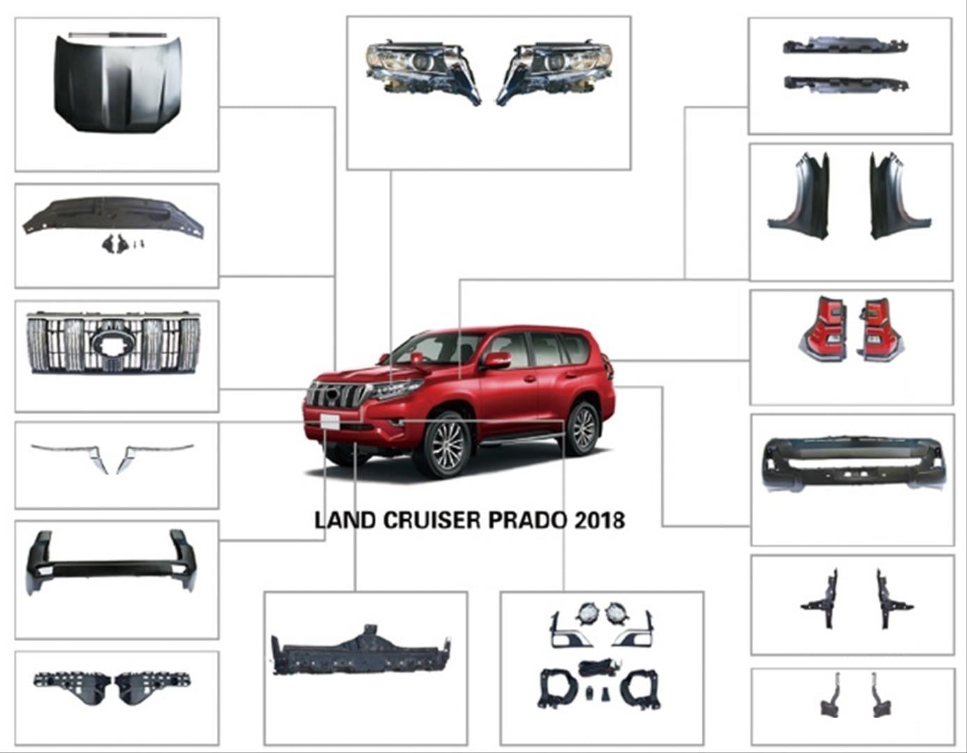 LAND CRUISER PRADO 2014-2017 IÇIN FACELIFT BODY KIT ( 2018+ GÖRÜNÜM) 