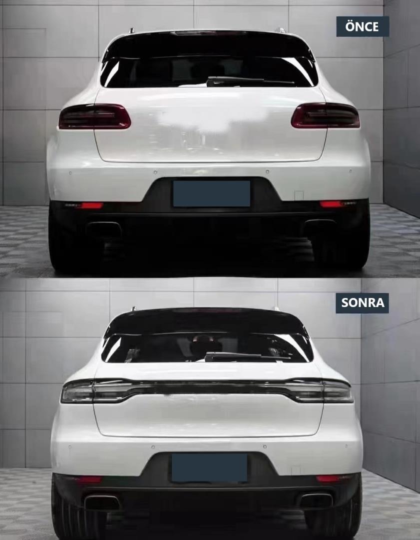 MACAN 2014-2018 IÇIN UYUMLU BAGAJ KAPAGI VE LED STOP 2018+ GÖRÜNÜM  FACELIFT - SMOKE 