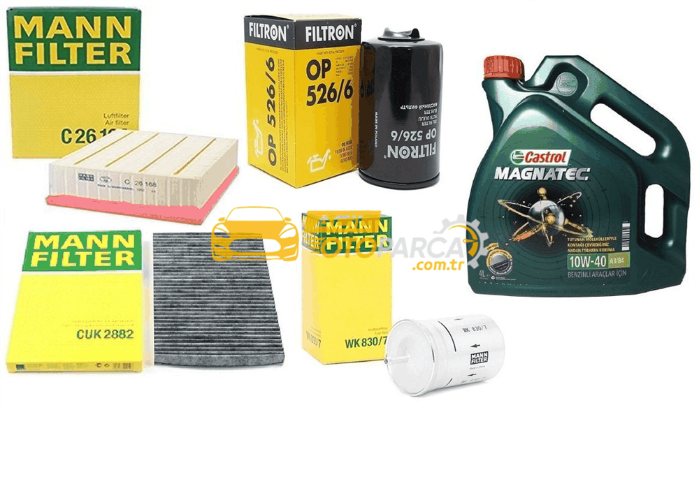 MANN Volkswagen Passat 1.8 T Benzinli Motor Filtre Bakım Seti Castrol Motor Yağlı