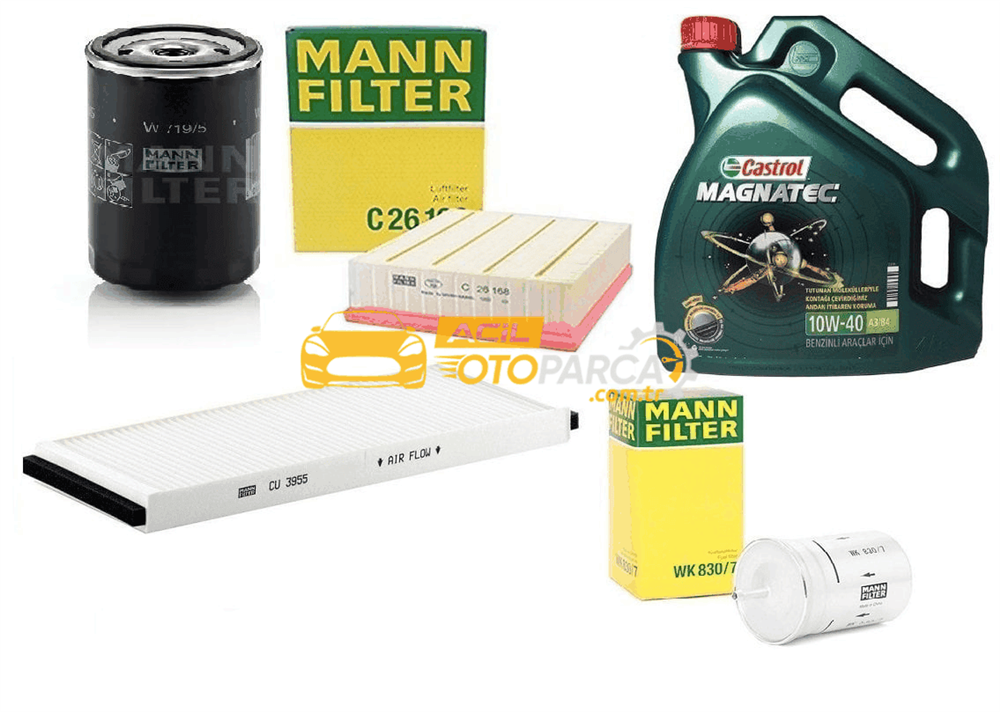MANN Volkswagen Passat 1.6 Benzinli Motor Filtre Bakım Seti Mann Marka Castrol Motor Yağlı