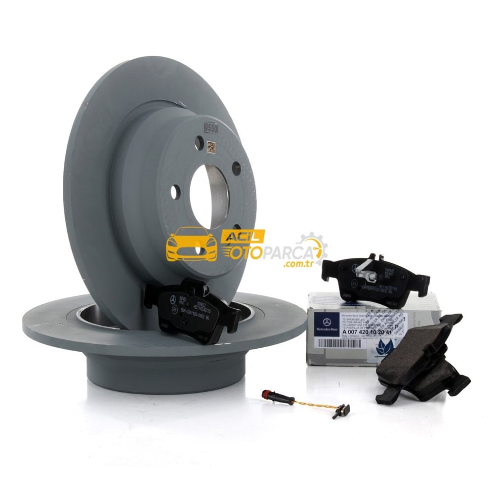 Mercedes Benz E Serisi W212 E180 Arka Fren Disk Ve Balata Seti Orjinal (0004231012, 0074206720, 2115401717)
