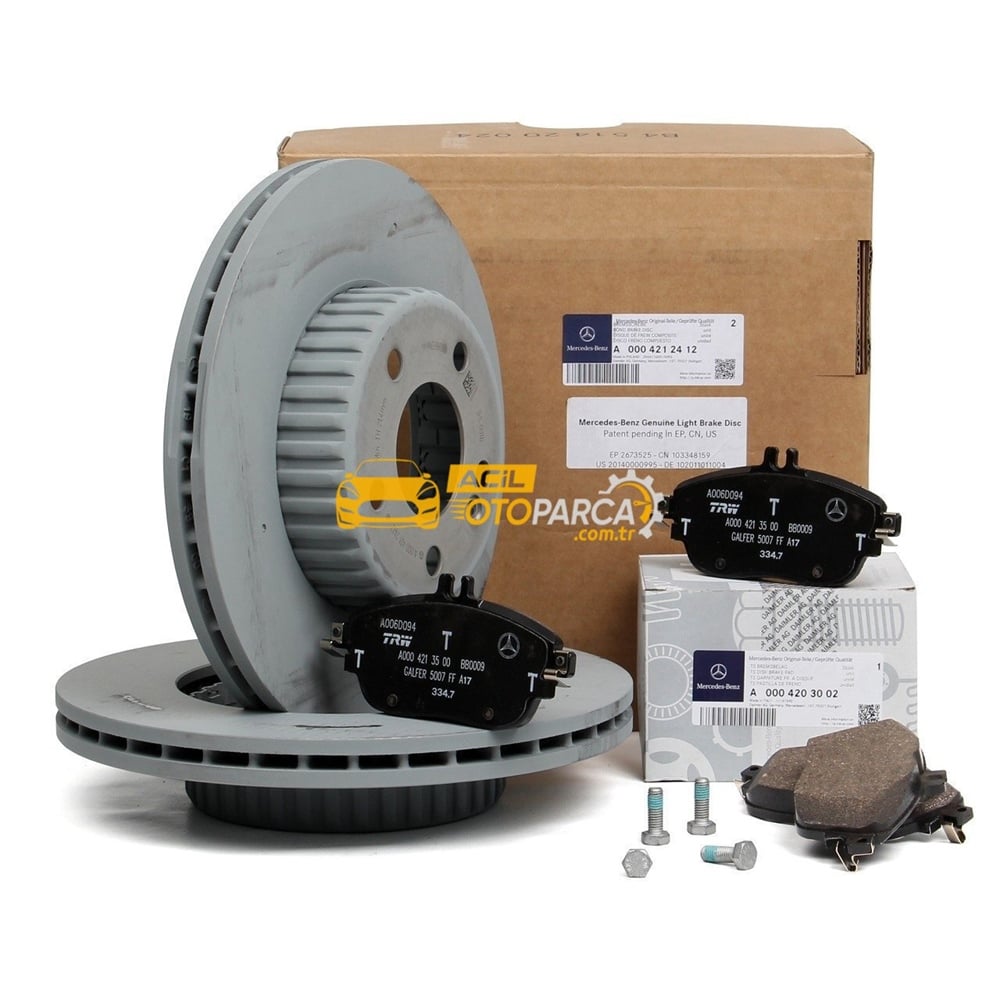 Mercedes C Serisi W205 Kasa C180 Ön Fren Disk Ve Fren Balata Takımı Orjinal (0004212412 2-ADET / 0084203720)