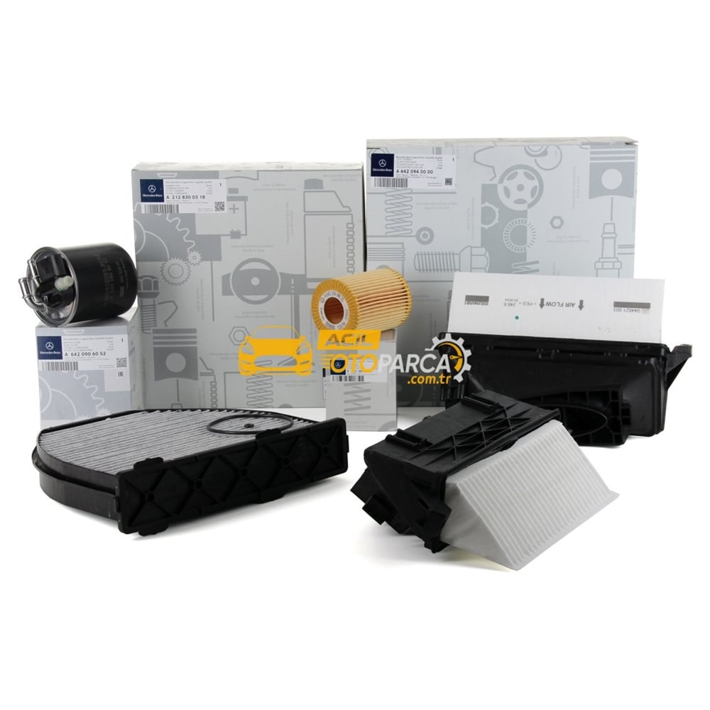 Mercedes W212 E 350 d / Cdi Periyodik Bakım Filtre Seti Orijinal (2128300318, 6420906052, 6420940000, 6421800009-1)