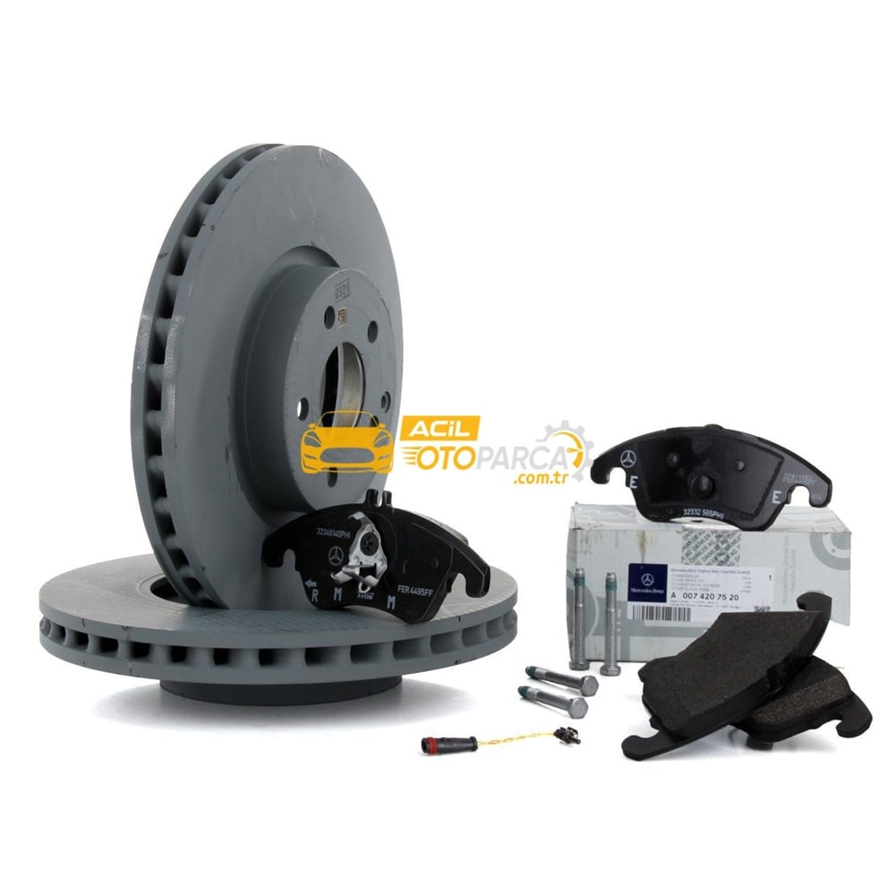Mercedes W212 E180 AMG Ön Fren Disk Ve Balata Seti Orjinal (0004213012, 0074207520, 2115401717)