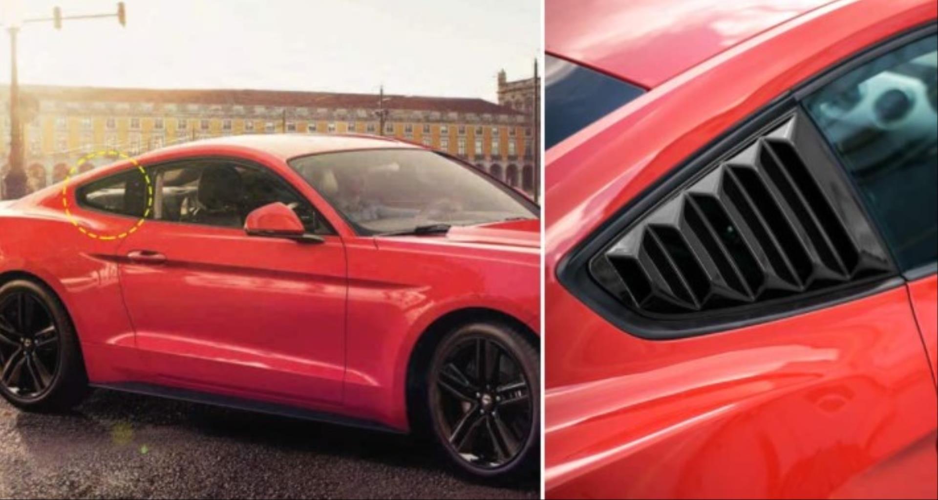 MUSTANG IÇIN UYUMLU 2015-2020 KELEBEK CAM KAPLAMA -  PIANO BLACK