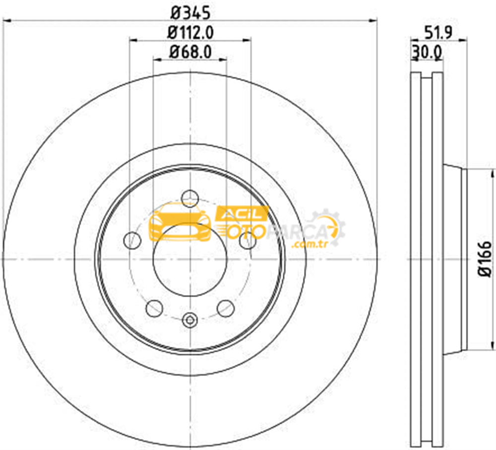 Porsche HELLA PAGİD 8DD355117-181 | Fren Diski Audi, Porsche A4 (8K2, B8) , A4 Avant (8K5, B8) , A4l Saloon (8K2, B8) , A4l Saloon (8W2, B9