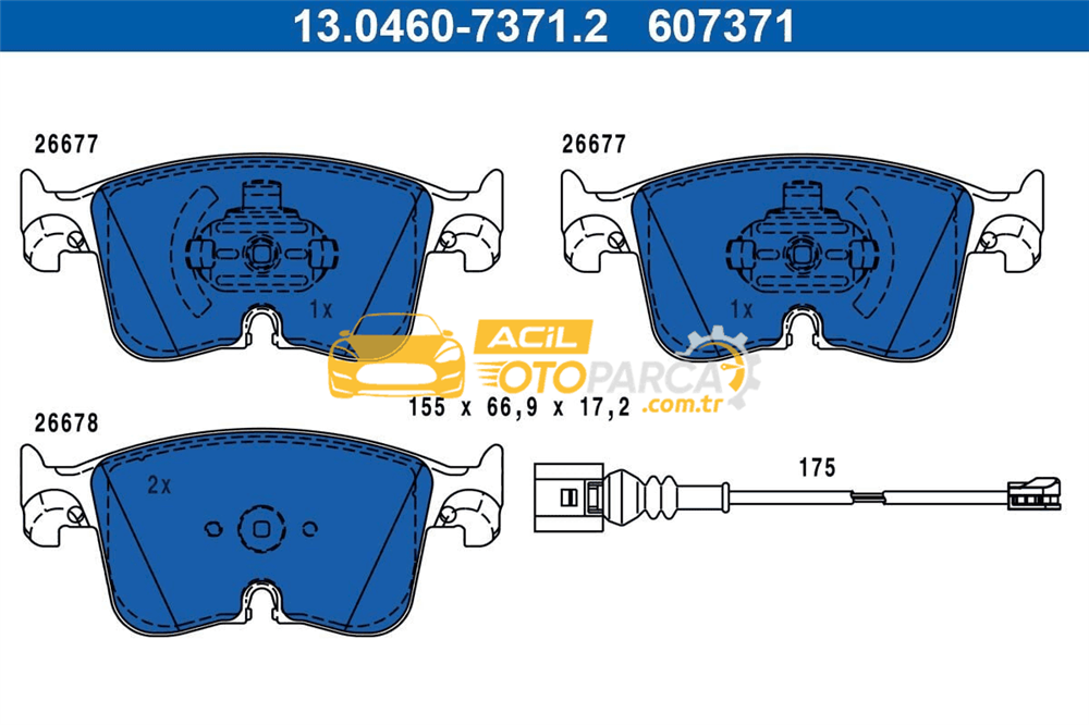 Volkswagen ATE 13.0460-7371.2 | Fren Balatası Ön Golf Wııı A3 Cupra Formentor >