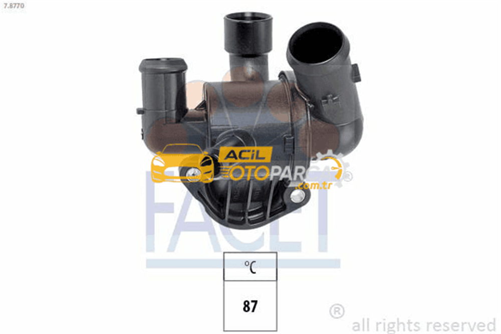 Volkswagen FACET 7.8770 | Termostat (87°-102°) Golf VI Jetta Passat Tiguan Altea Leon Octavia Superb Yeti 2.0 TDI Cbaa Cbab Cffa Cdma Cbbb
