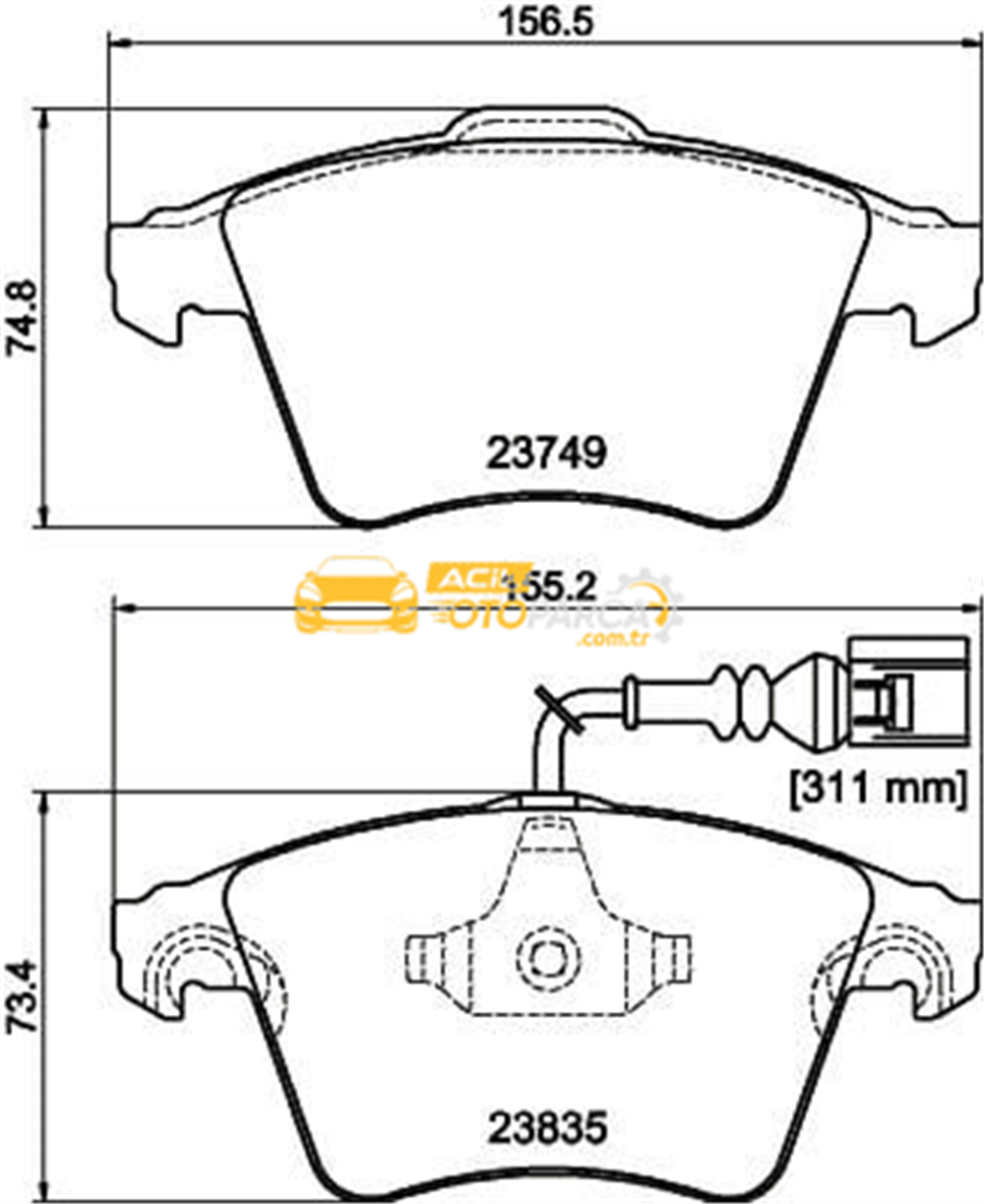 Volkswagen HELLA PAGİD 8DB355011-621 | Fren Balatası VW Touareg (7La, 7L6, 7L7)