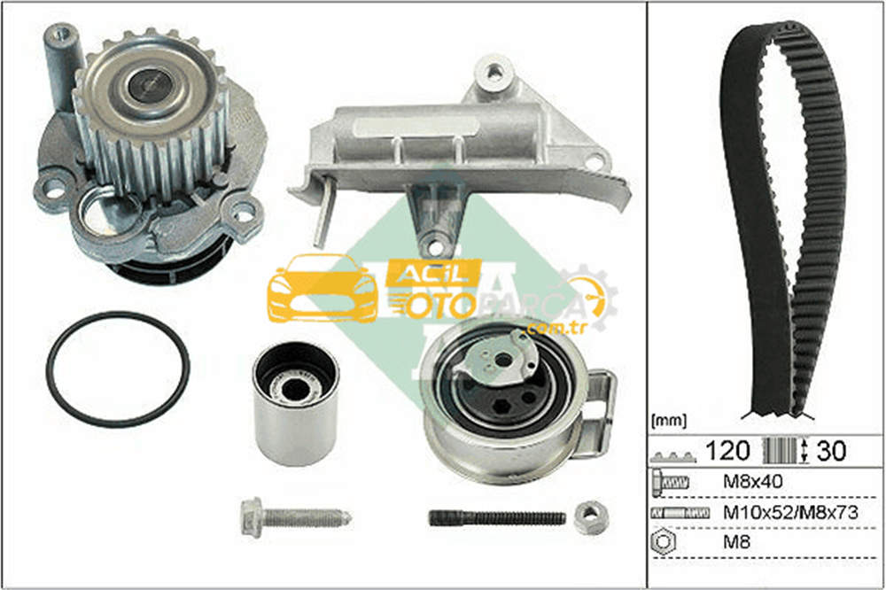 Volkswagen INA 530017730 | Triger Tk + Devirdaim 99-02 Golf.IV-Bora-Passat-A6 1.9Tdi