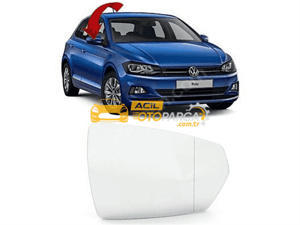 Volkswagen İTHAL 2G0857522C | Volkswagen Polo 2018 Model Sonrası Sağ (Yolcu) Tarafı Ayna Camı