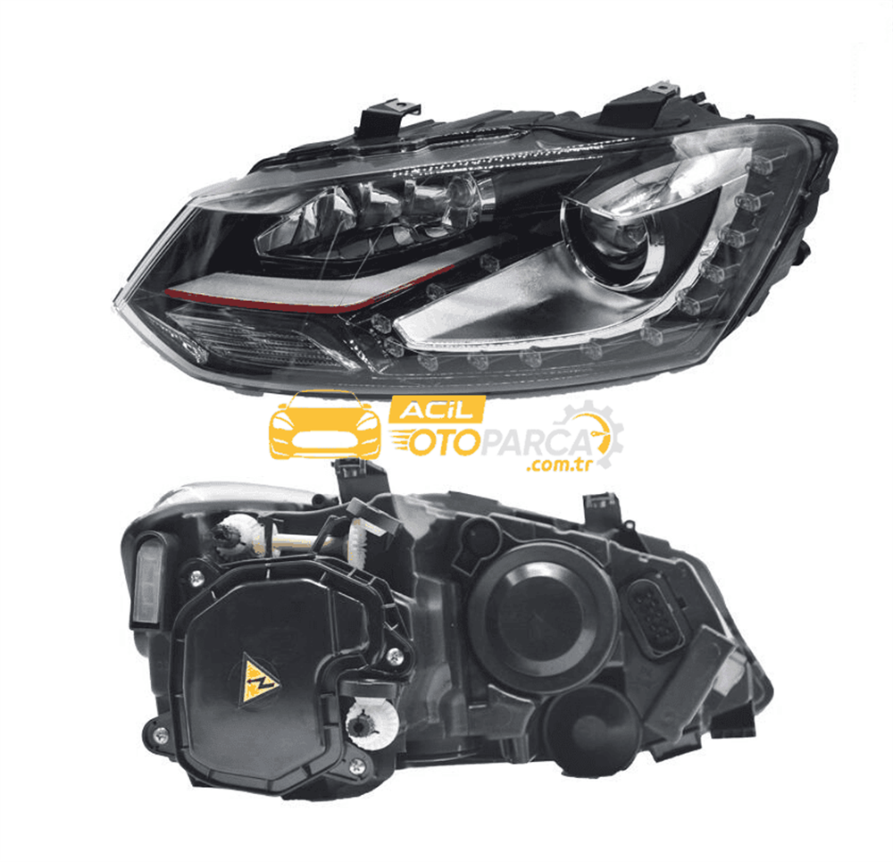 Volkswagen İTHAL 6R1941039B | Volkswagen Polo 2010-2017 Model Arası GTI Model Kırmızı Şerit Sol Far