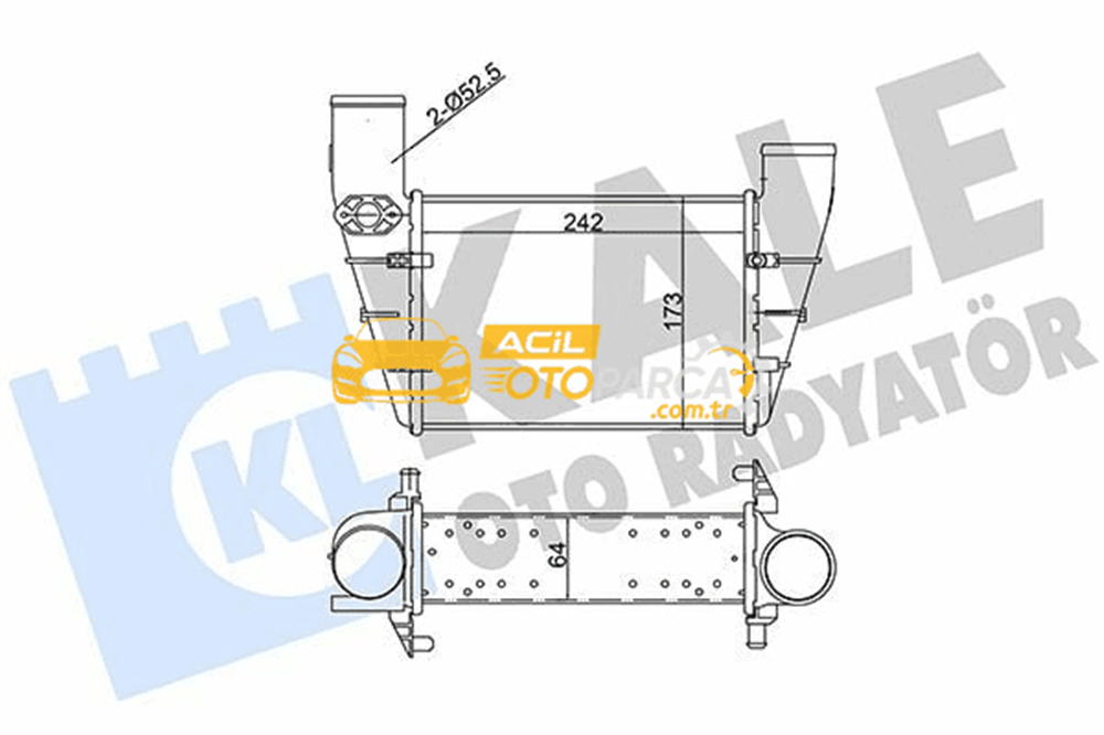 Volkswagen KALE 341900 | Turbo Radyatörü (Intercooler) 96-01 Passat-A4-A6 1.9Tdi