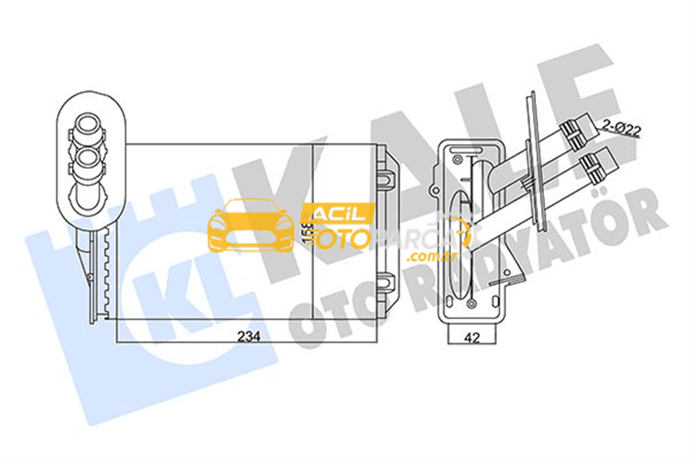 Volkswagen KALE 346255 | Volkswagen Bora Kalorifer Radyatörü