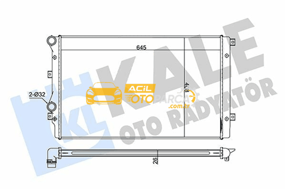 Volkswagen KALE 353500 | Radyatör 04-Golf.V-Passat-Caddy 1.9Tdi *M.S* *Caxa*