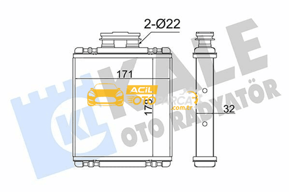Volkswagen KALE 355245 | Kalorifer Radyatörü 14-Polo-Fabia-Ibiza-Toledo-A1