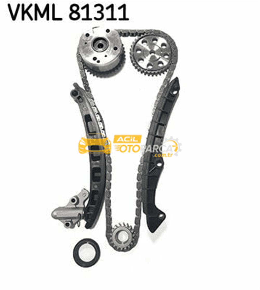 Volkswagen SKF VKML81311 | Eksantrik Zincir Seti + Konumlandırıcı + Dıslıler (VW Golf 04-14 Passat 06-15 Polo 02-Audi A3 04-13 Seat Leon 06-13 Skoda Octavia 04-13) Bmy-Bag-Blf-Blp-Caxa
