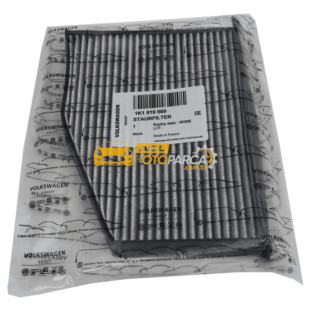 Volkswagen VAG / ORJINAL 1K1819653 | Volkswagen Jetta 2006-2010 Model Aktif Karbonlu Polen Filtresi Orijinal