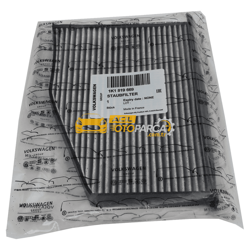 Volkswagen VAG / ORJINAL 1K1819653 | Volkswagen Passat 2011-2014 Aktif Karbonlu Polen Filtresi Orijinal