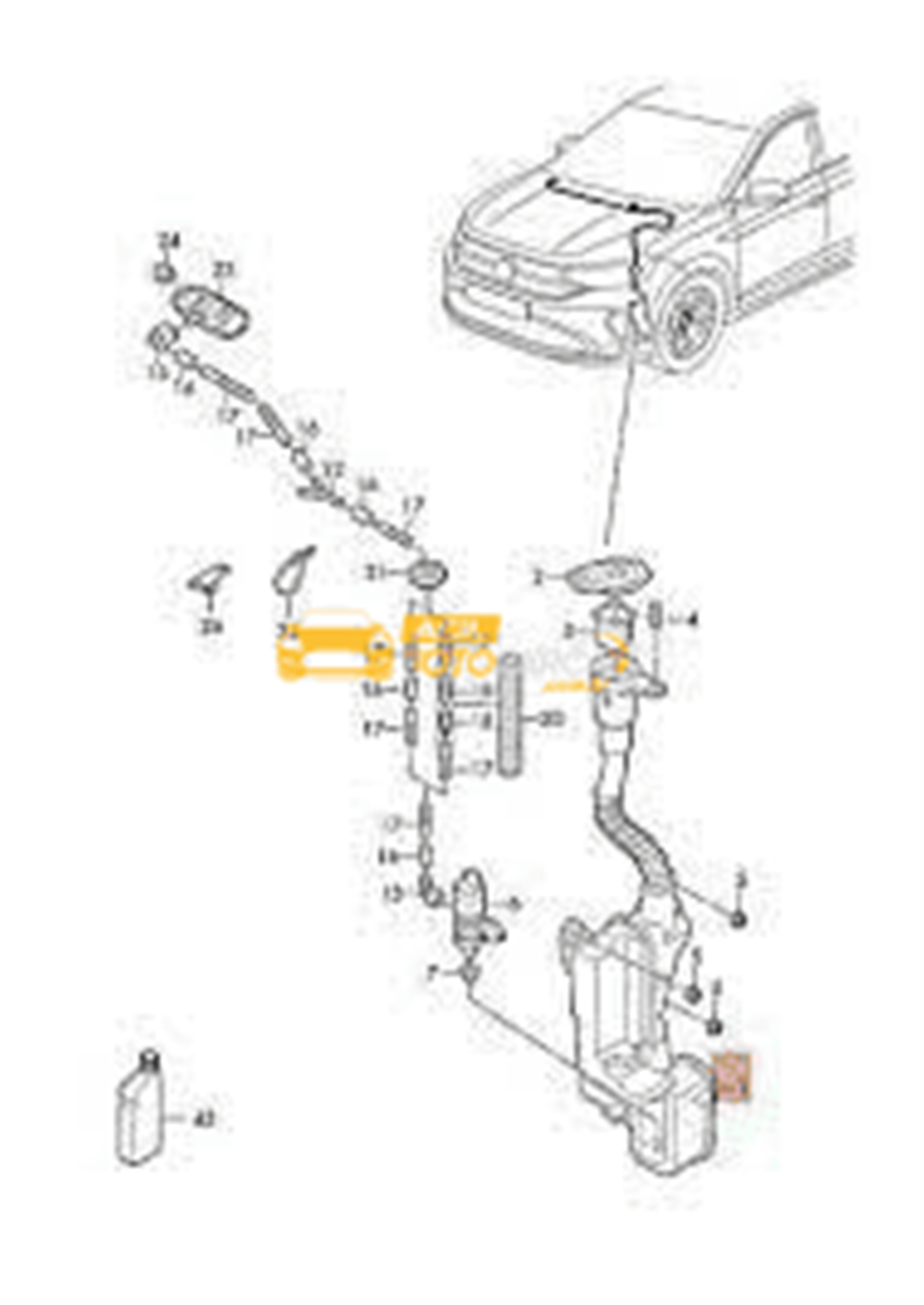 Volkswagen VAG / ORJINAL 2G7955453 | Volkswagen Taigo Cam Silecek Su Deposu Orijinal
