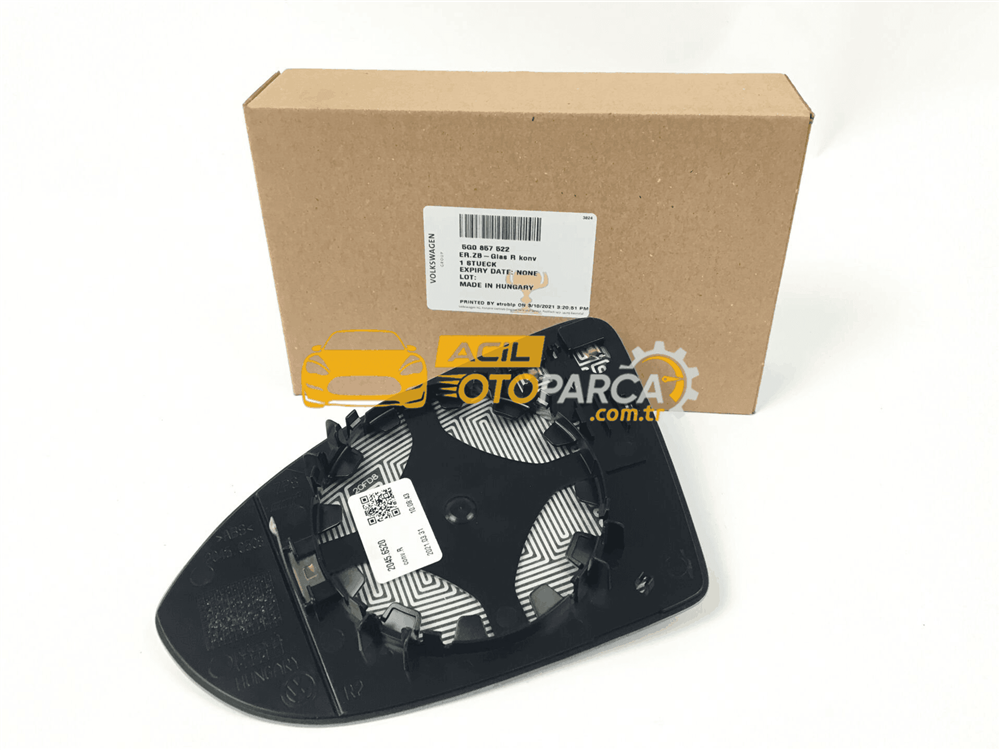 Volkswagen VAG / ORJINAL 5G0857522 | Volkswagen Golf 7 Ayna Camı Sağ Taraf Orijinal