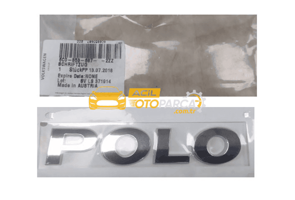 Volkswagen VAG / ORJINAL 6C08536872ZZ | Volkswagen Polo 2015-2018 Model Arası Arka Bağaj Kapak Model Yazısı Orijinal