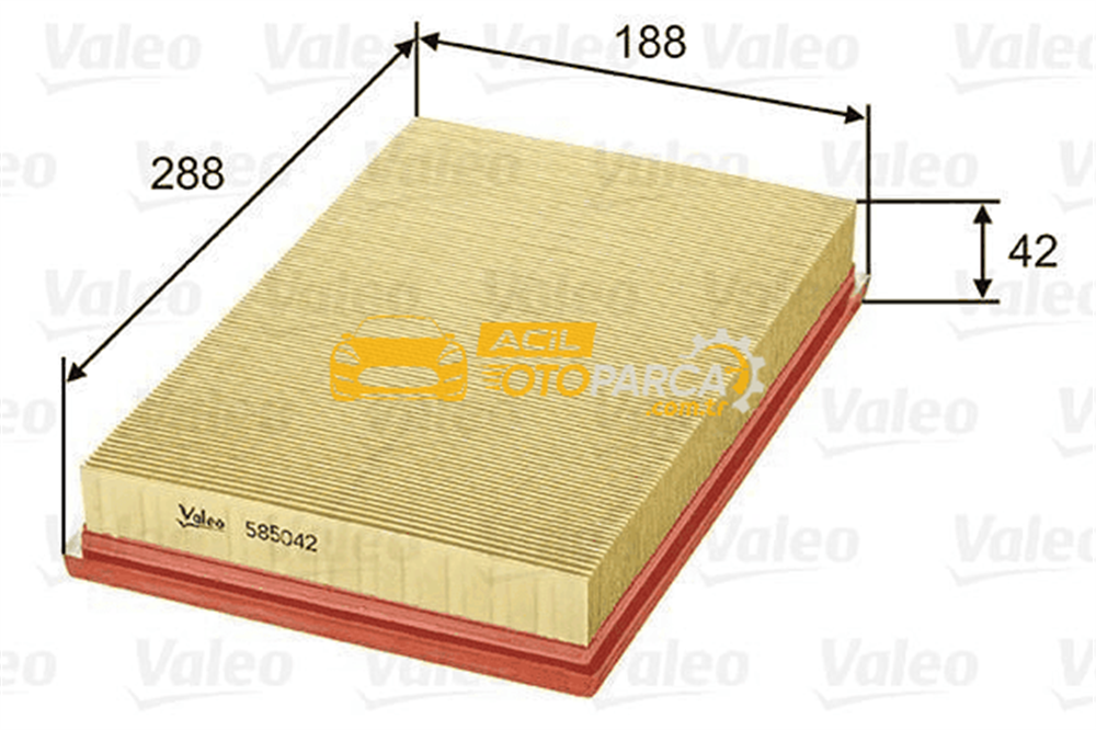Volkswagen VALEO 585042 | Hava Filtresi Caddy III (04) Golf IV (00 06) Polo (02) Cordoba Leon Toledo 1.4 16V 1.6 16V