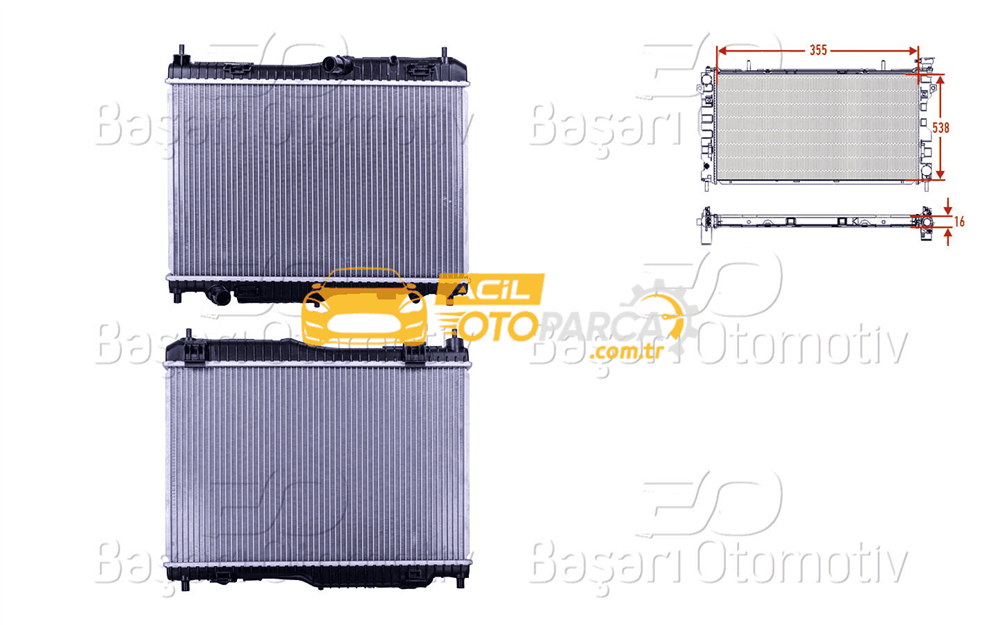 Volkswagen WISCO 8V518005FA | Su Radyatörü Brazing At 355X538x16 mm Ford Fiesta 1.4 09 >