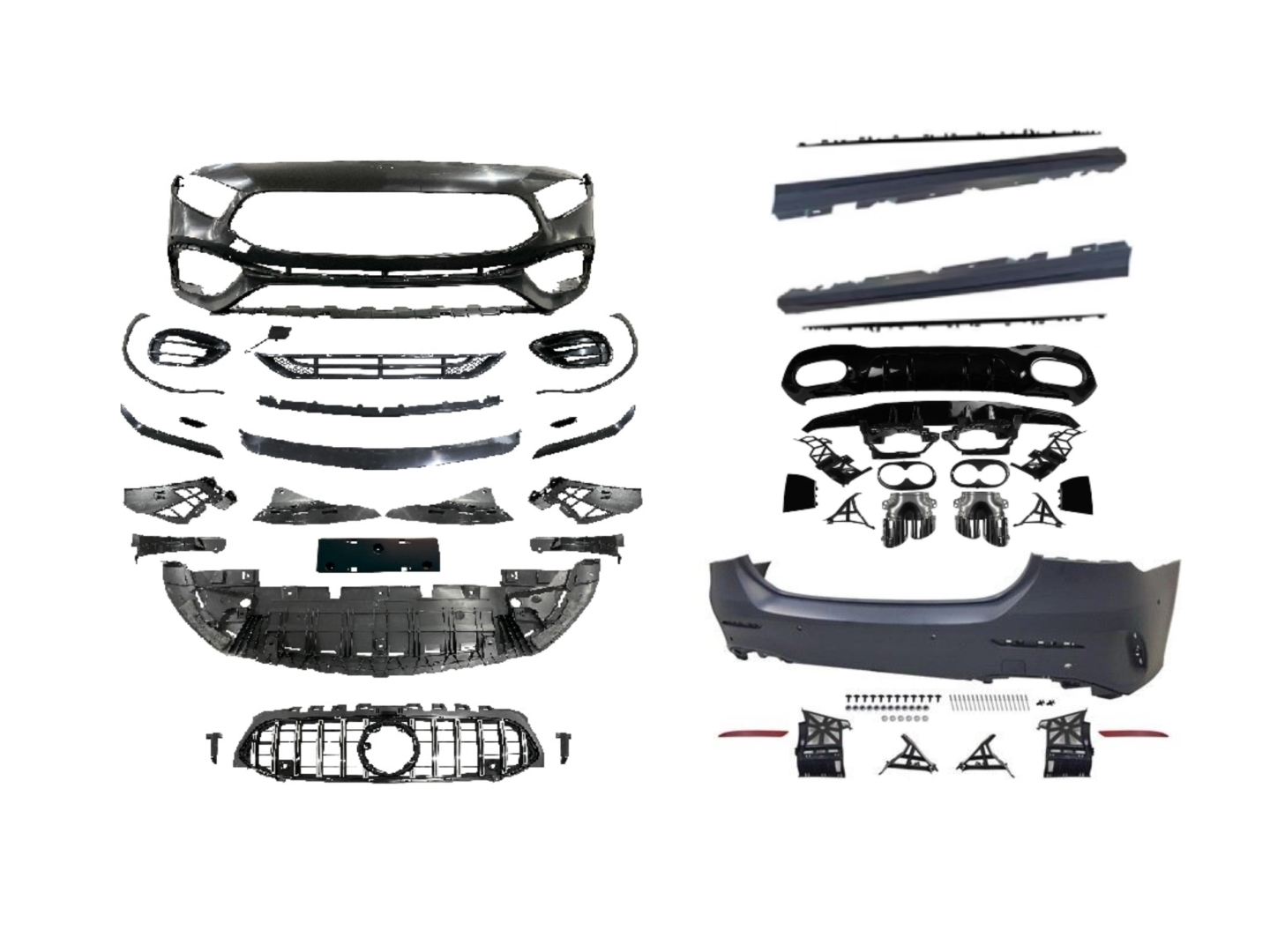 W177 2018+ A SERISI  SEDAN  IÇIN UYUMLU A45 BODY KIT (ARKA TAMPONLU SET) 