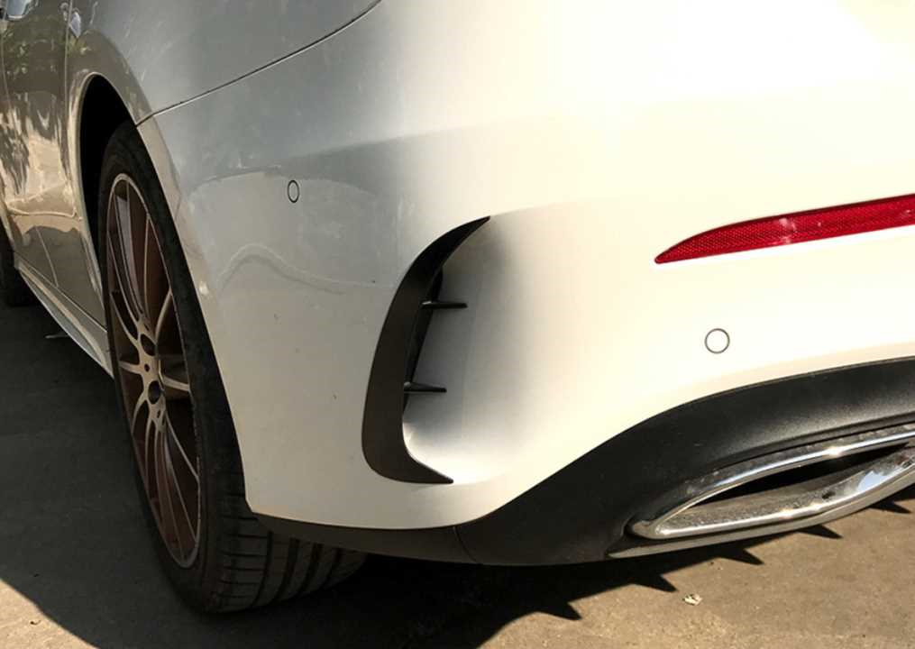 W177 A SERISI SEDAN 2019+ IÇIN ARKA TAMPON BIÇAKLARI - 2 PARÇA - PIANO BLACK 
