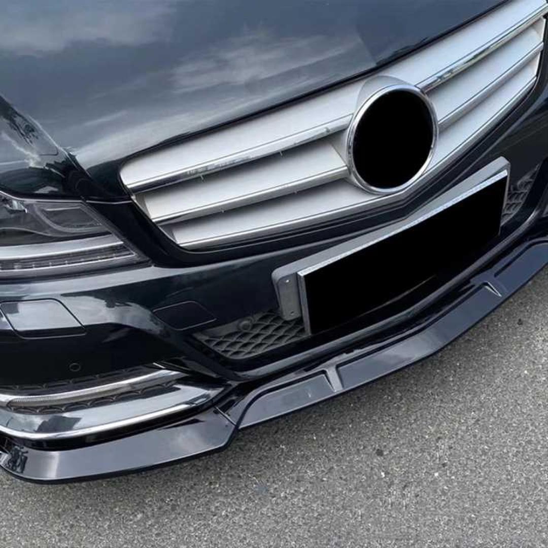 W204 2007-2014 C SERISI IÇIN  ÖN LIP BRBUS  - PIANO BLACK (PARLAK SIYAH) (AMG)
