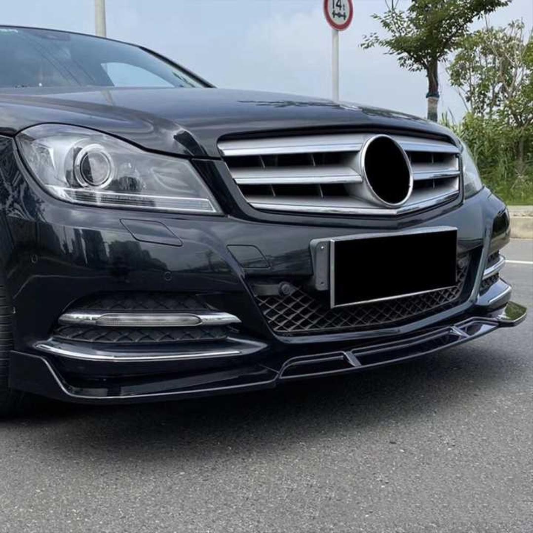 W204 2007-2014 C SERISI IÇIN  ÖN LIP BRBUS  - PIANO BLACK (PARLAK SIYAH) (AMG)