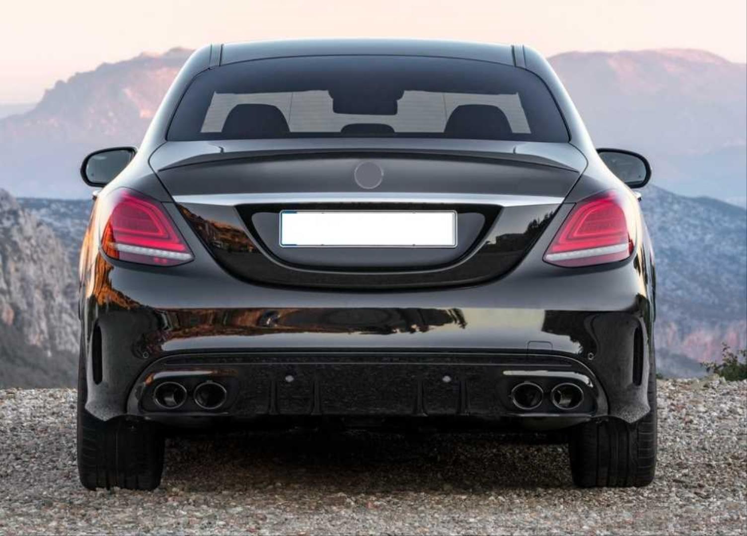 W205 C SERISI IÇIN C43 DIFÜZÖR & EGZOZ SETI (AMG SEDAN)  (SIYAH EGZOZ ILE)