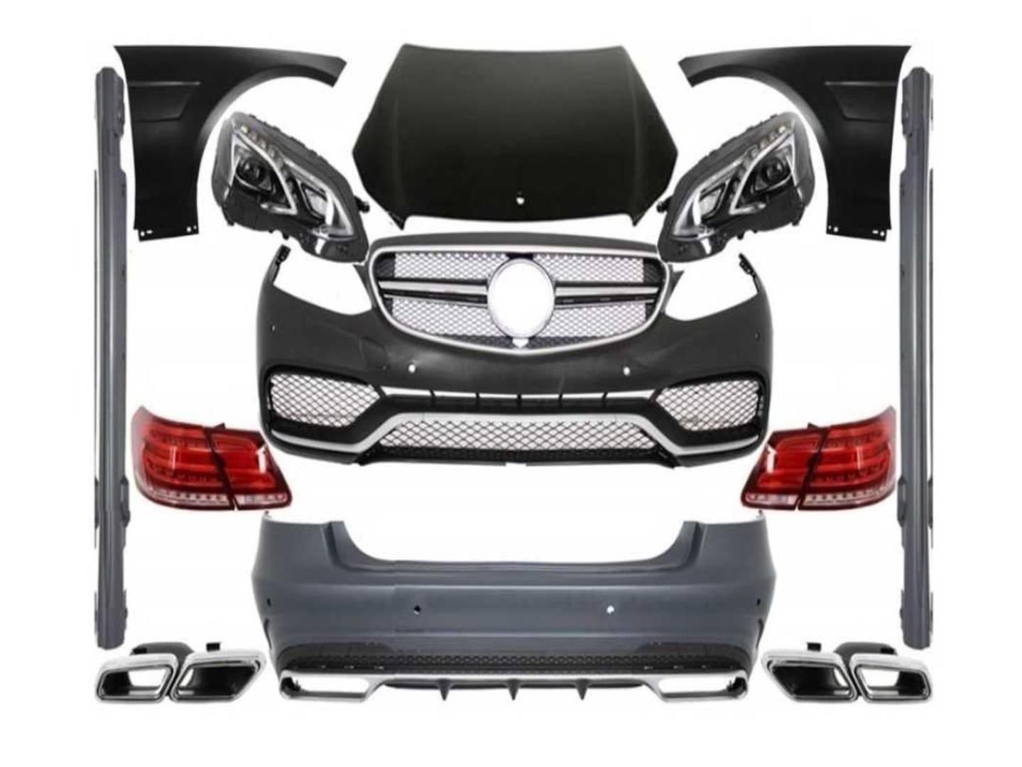 W212 IÇIN UYUMLU MAKYAJLI E63E ÇEVIRME FACELIFT BODY KIT (FAR-STOP-KAPUT VE ÇAMURLUK DAHIL)  