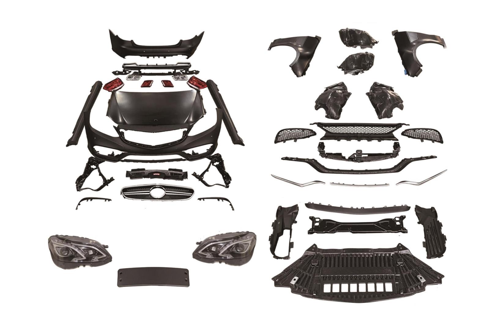 W212 IÇIN UYUMLU MAKYAJLI E63E ÇEVIRME FACELIFT BODY KIT (FAR-STOP-KAPUT VE ÇAMURLUK DAHIL)  