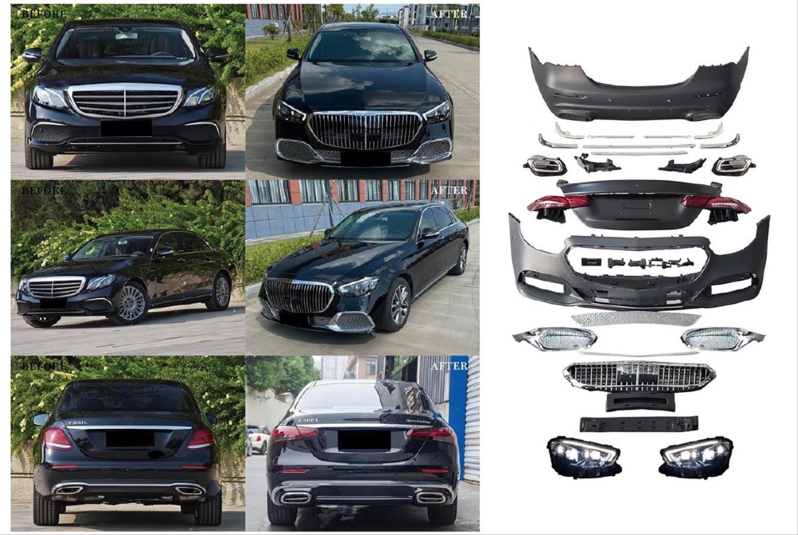 W213 2016-2019 E SERISI İÇİN 2020+ MAYBACH GÖRÜNÜM BODY KIT   