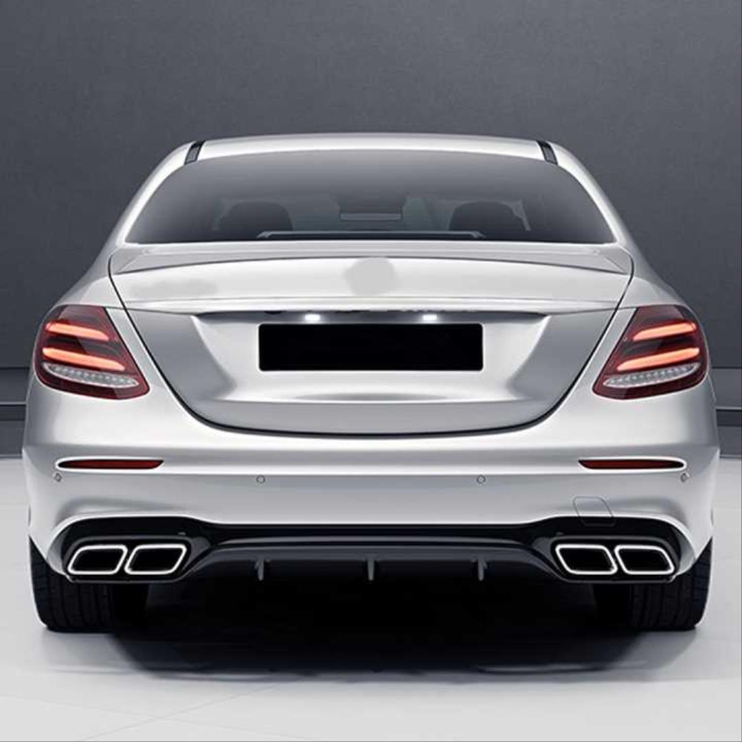 W213 E SERISI IÇIN  E63 SIYAH DIFÜZÖR & EGZOZ SETI (NORMAL SEDAN) 2017+ & SIYAH  EGZOZ ILE