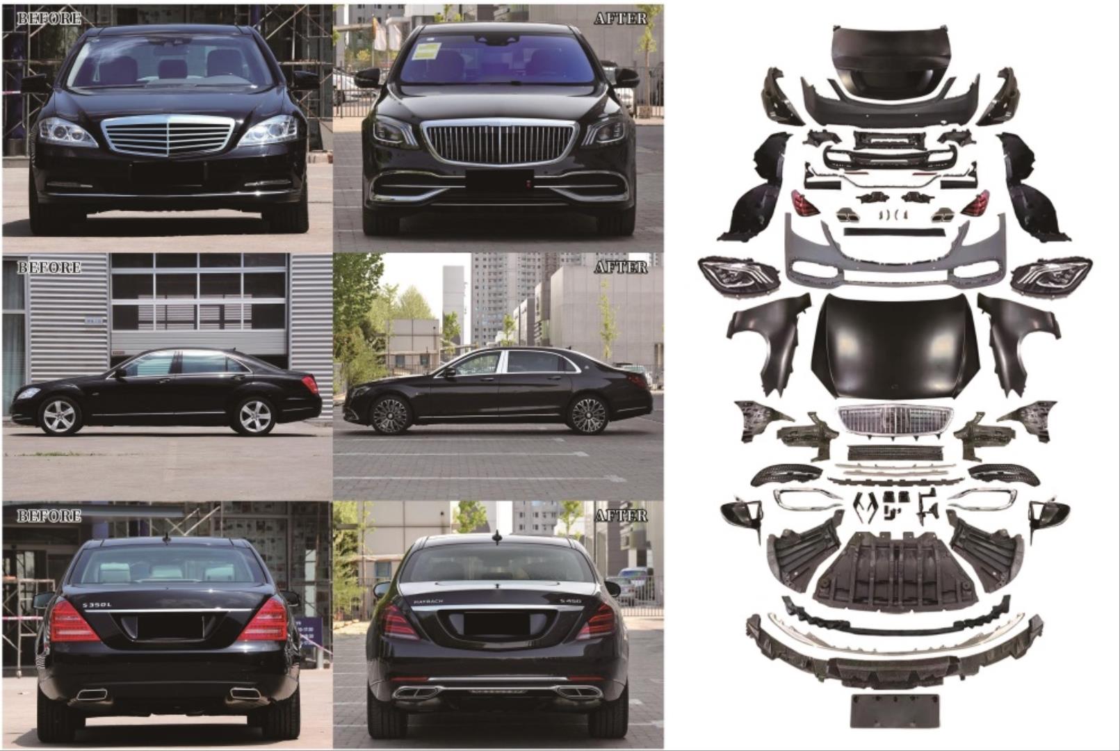 W221 IÇIN UYUMLU W222 YÜKSELTME MAYBACH BODY KIT   