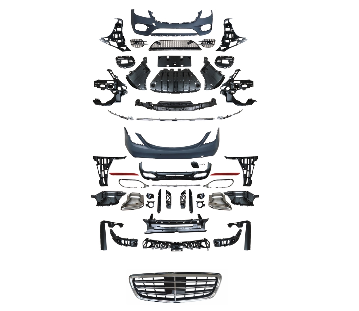 W222 S SERISI IÇIN UYUMLU  S450 BODY KIT (ön arka tampon & panjur&egzoz) 