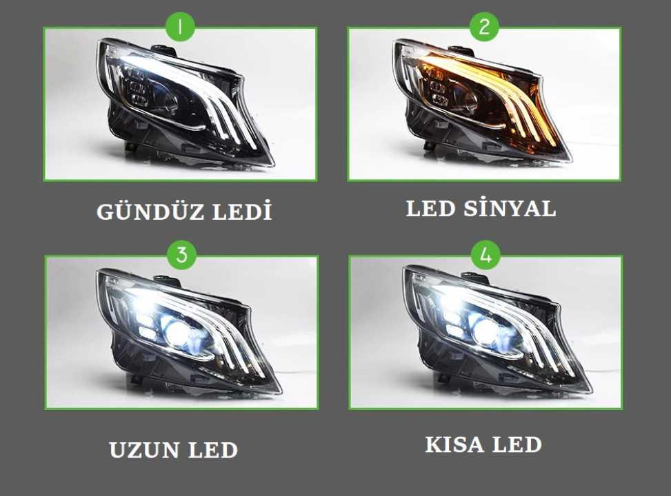 W447 VITO IÇIN MAYBACH GÖRÜNÜM LED FAR 