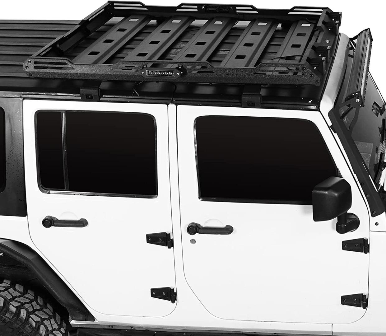 WRANGLER JK 2007-2017 IÇIN UYUMLU TAVAN SEPETI ve CAM CERCEVESI (LEDLI) 