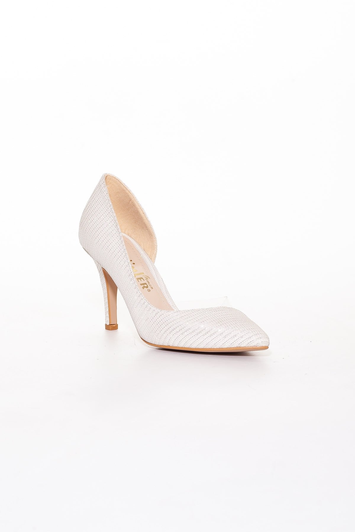 İnce Topuklu Yanı Şeffaf Sedef Stiletto