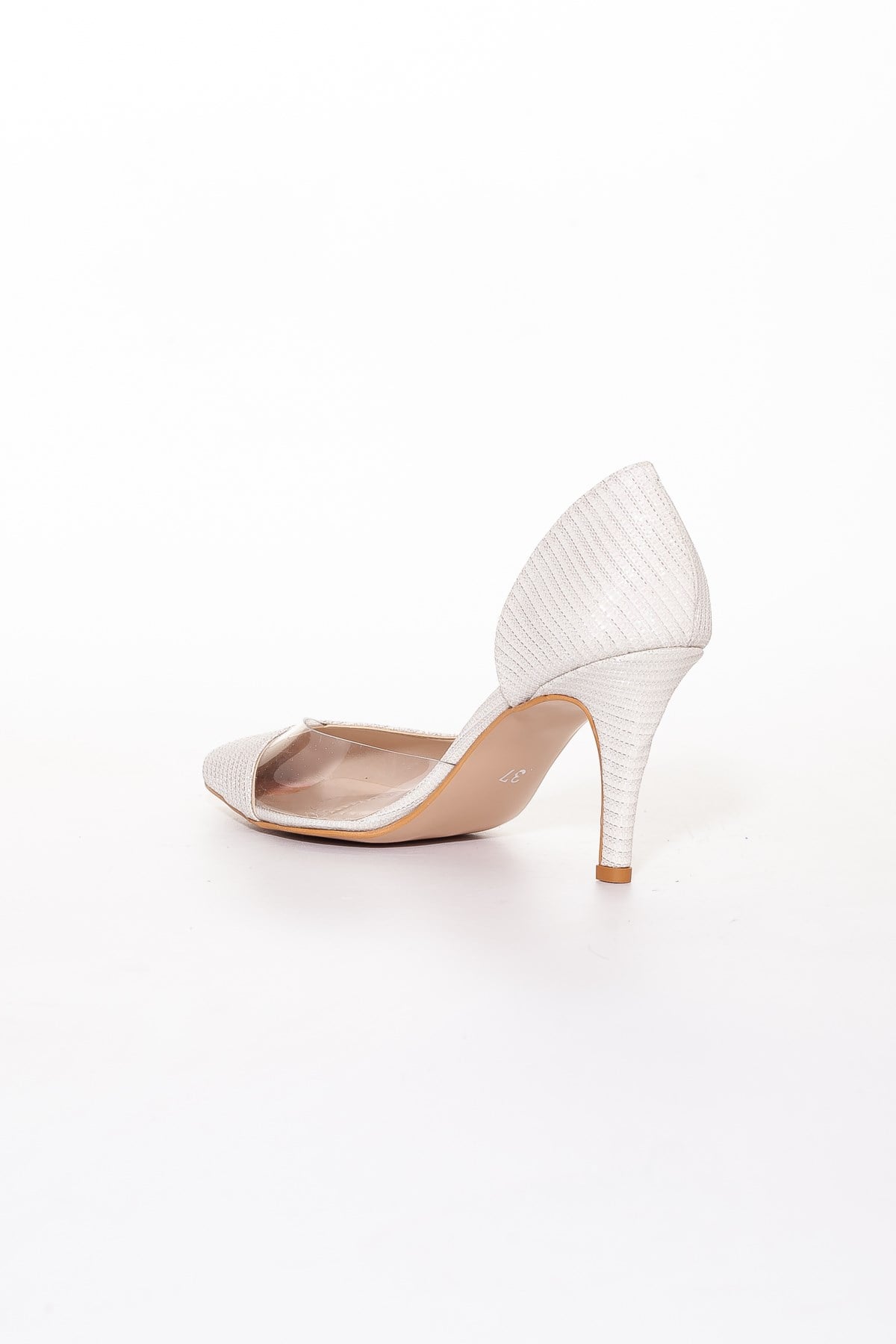 İnce Topuklu Yanı Şeffaf Sedef Stiletto
