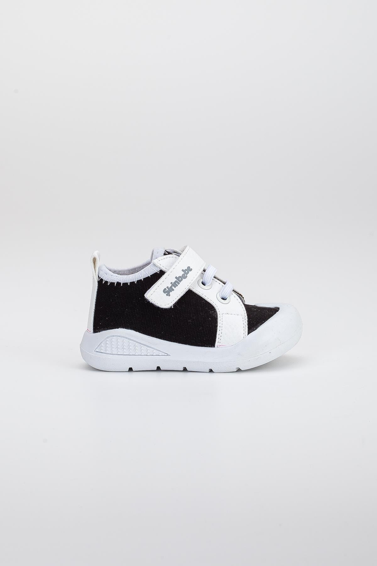KETEN ŞEFFEF VE BEYAZ TABAN BEBEK ÇOCUK CONVERSE SİYAH-BEYAZ