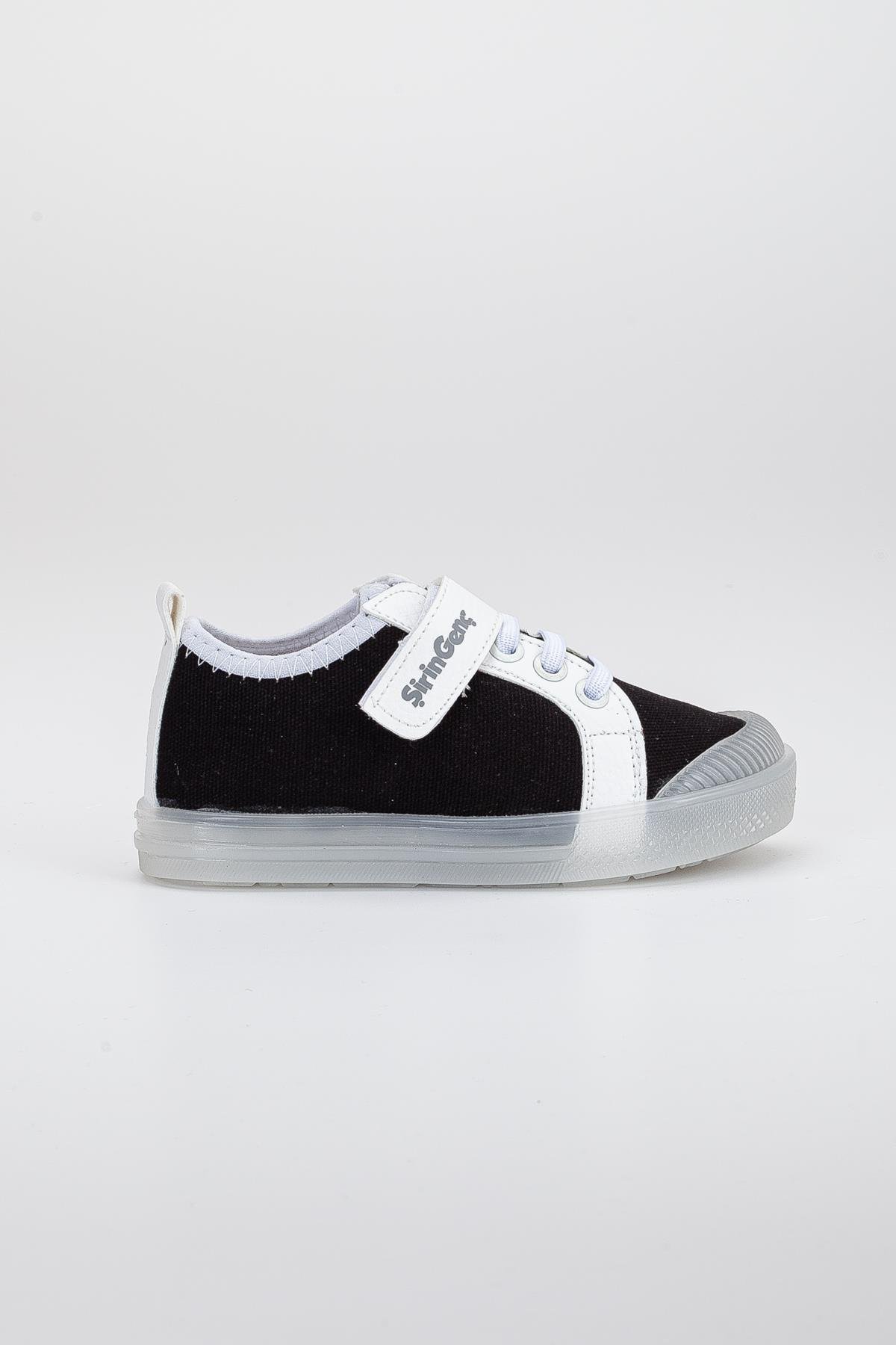KETEN ŞEFFEF VE BEYAZ TABAN BEBEK ÇOCUK CONVERSE SİYAH-BEYAZ