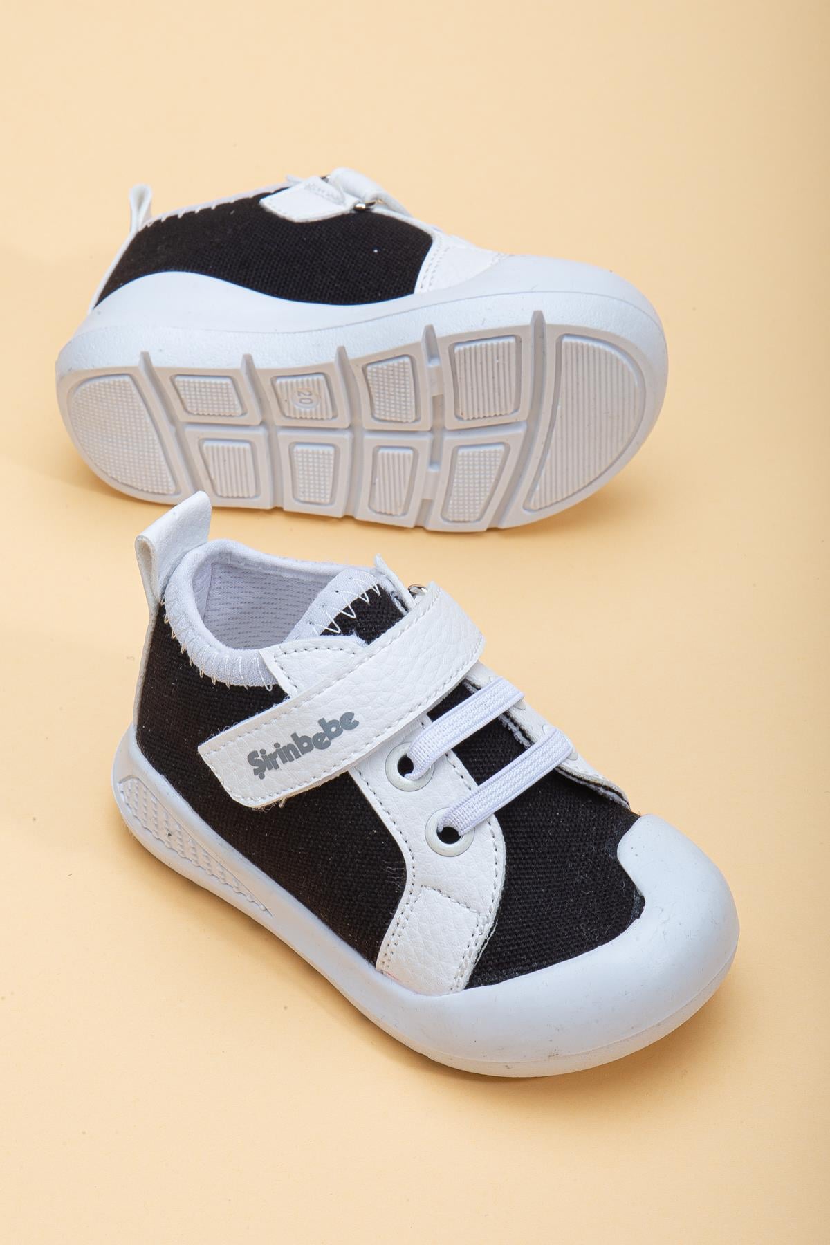 KETEN ŞEFFEF VE BEYAZ TABAN BEBEK ÇOCUK CONVERSE SİYAH-BEYAZ