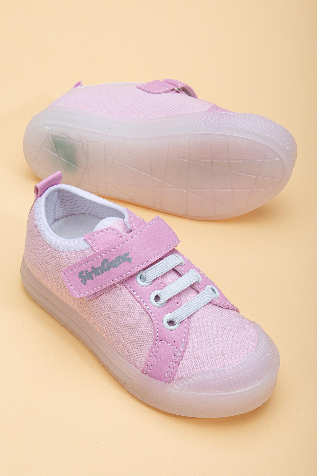 KETEN ŞEFFEF VE BEYAZ TABAN BEBEK ÇOCUK CONVERSE PEMBE