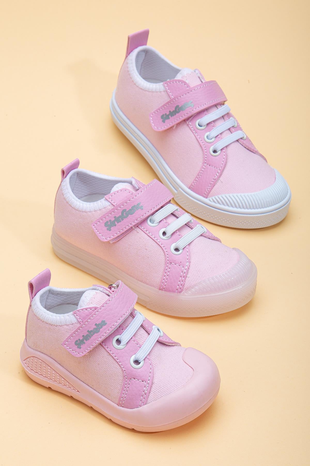 KETEN ŞEFFEF VE BEYAZ TABAN BEBEK ÇOCUK CONVERSE PEMBE