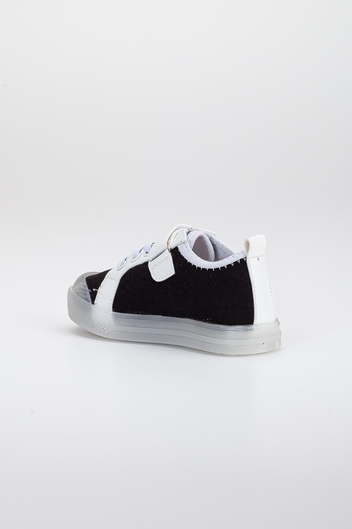 KETEN ŞEFFEF VE BEYAZ TABAN BEBEK ÇOCUK CONVERSE SİYAH-BEYAZ