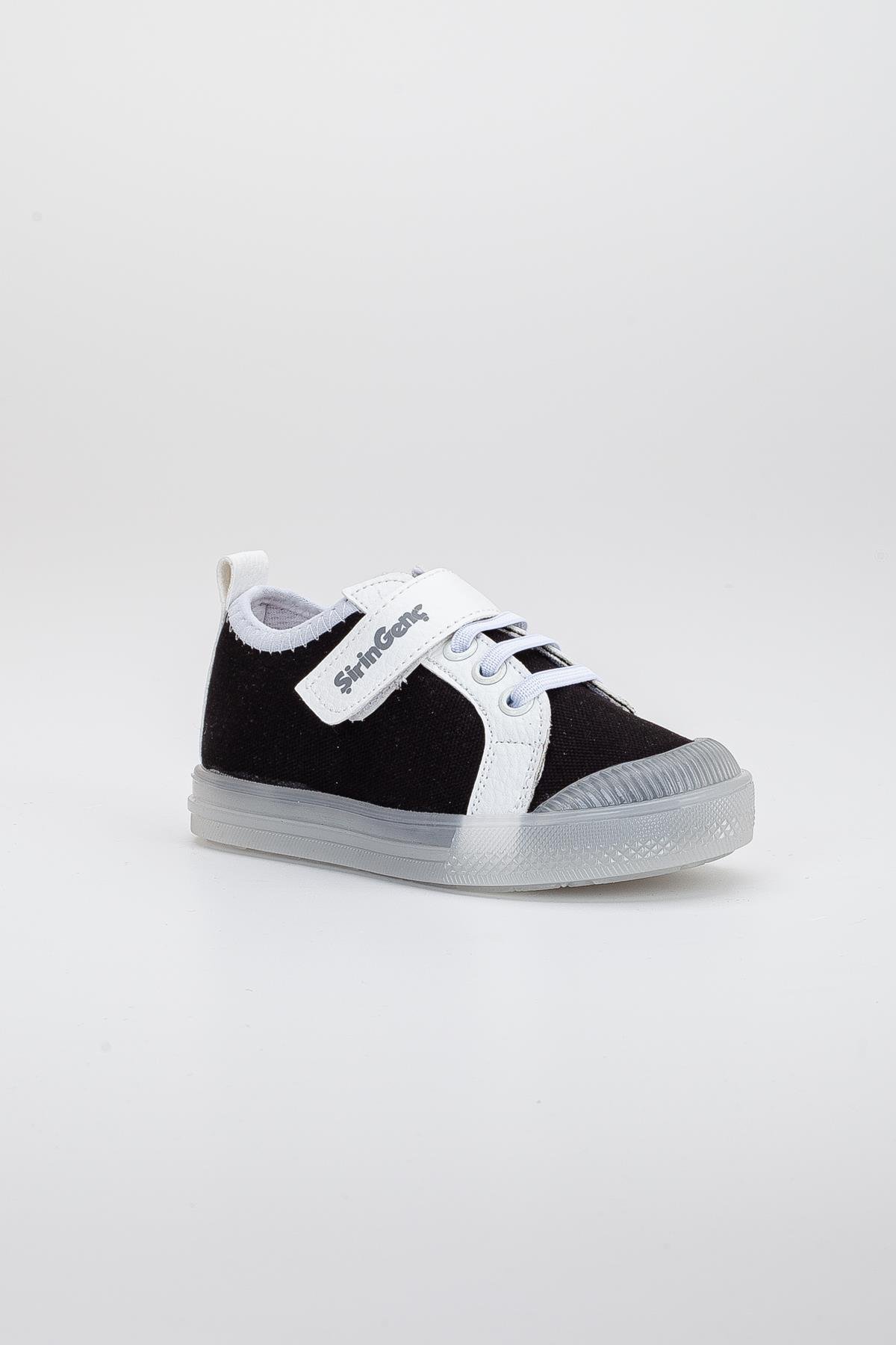 KETEN ŞEFFEF VE BEYAZ TABAN BEBEK ÇOCUK CONVERSE SİYAH-BEYAZ